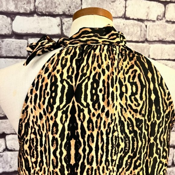 Veronica M Black & Brown Sleeveless Animal Print Blouse Size Medium - Picture 6 of 8